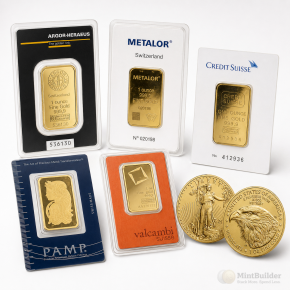1 oz Gold Bar, Round, or Coin &ndash; Brand Name (Secondary Market)